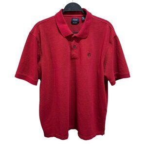IZOD‎ Mens Size XL Red Silk Wash 100% Cotton Stretch Embroidered Logo Polo